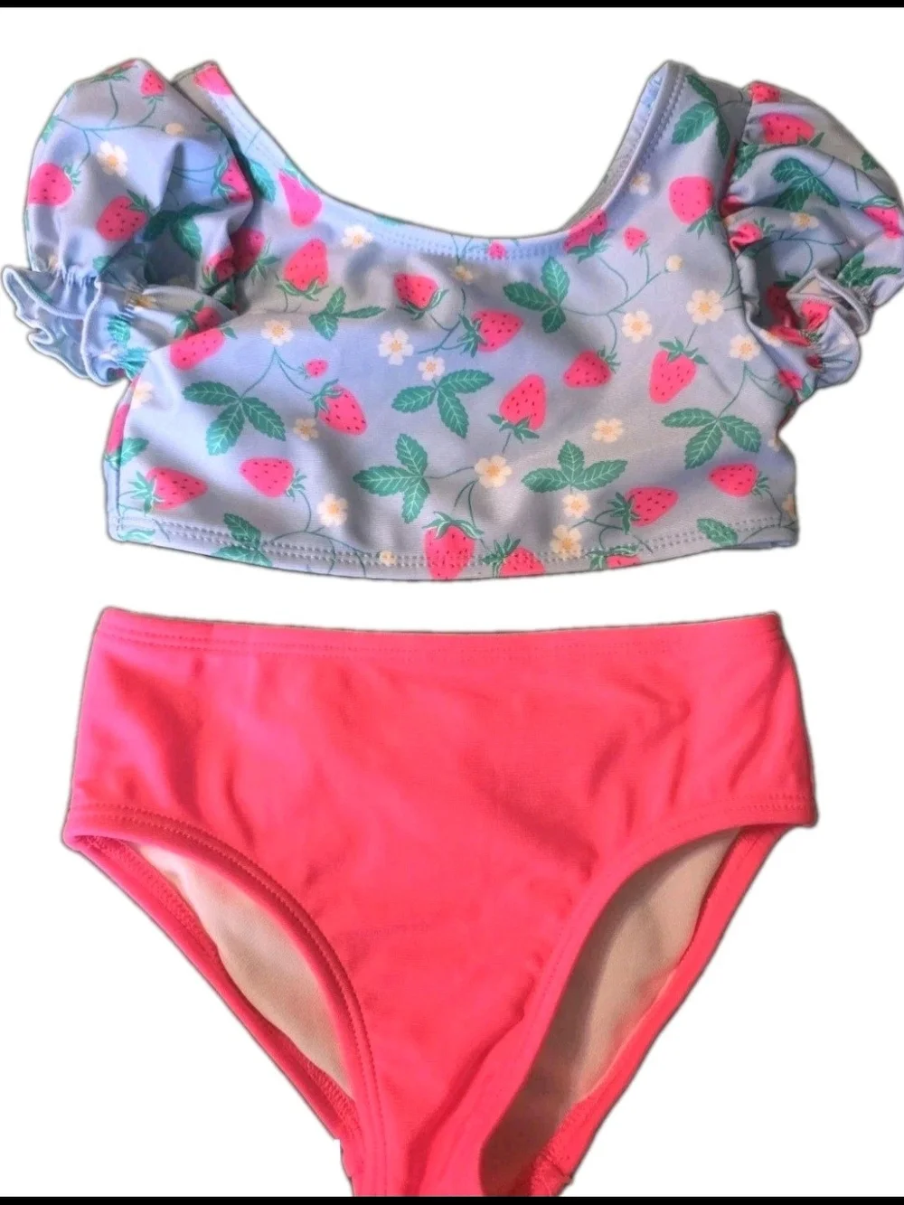 Cat & Jack 2T Swim Set & One Piece Pink Strawberry Animal Print Toddler NWT